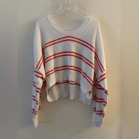 Aerie Knit Striped Cropped Sweater Size Small - Picture 2 of 5